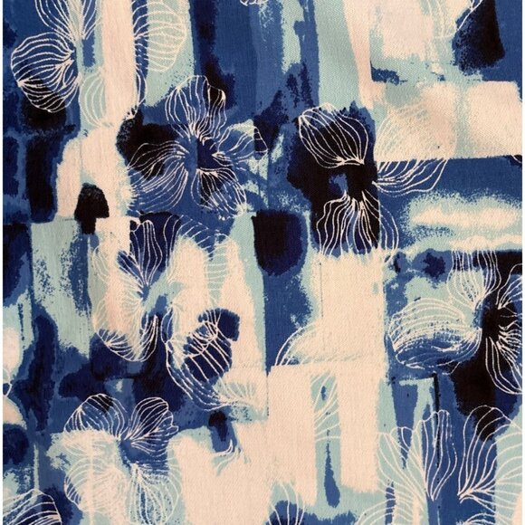 Northern Reflections Capri Pants Tummy Shaper Blue Floral Wm M Beach Resort New - Picture 2 of 11